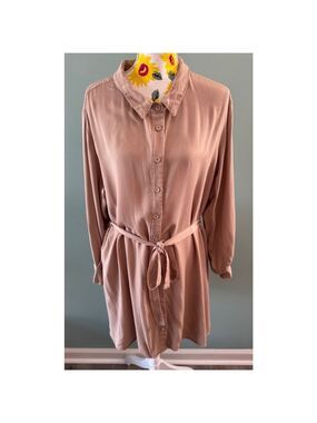 Women's ChicSoul Shirt Dress, 3XL, Beige